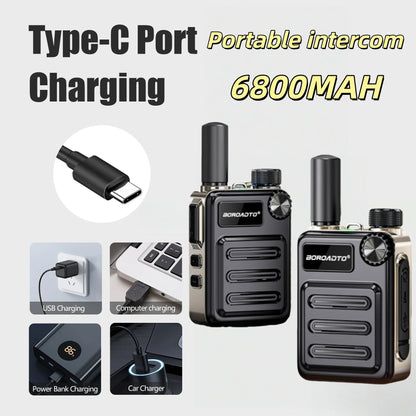Portable UHF Walkie Talkie Two-Way Radio Long Range 400-470MHz Set - Handheld Communication Device for Emergency And Outdoor Use