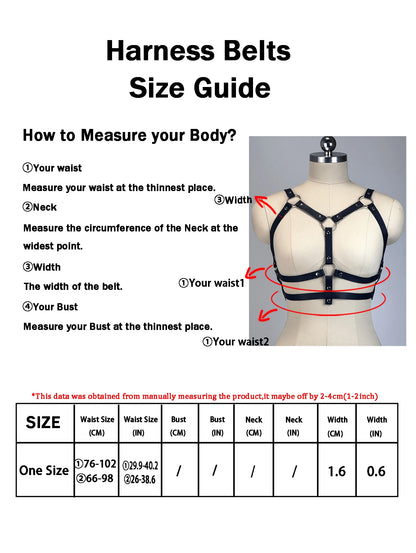 Women Fashion PU Leather Belt Street Style Bondage Body Harness Punk Decorative Harness Gothic Waistband Clothing Accessoreis