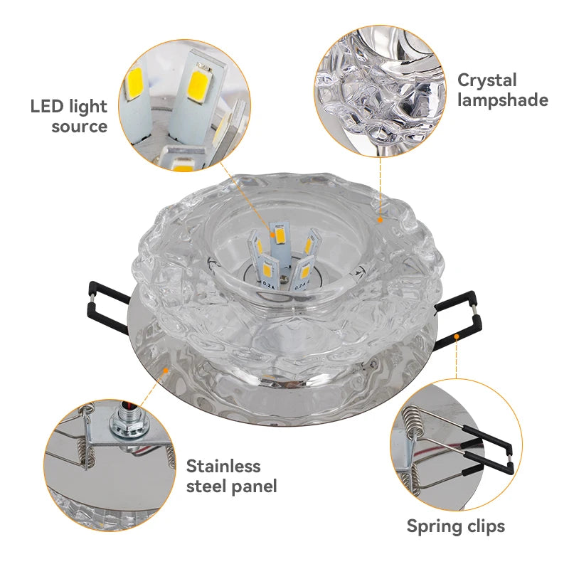 Aisle Flush LED Ceiling Lamp Living Room Crystal Corridor Aisle Lights LED Ceiling Lights Luces Front Techo Balcony Lamp Porch