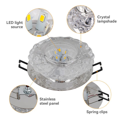 Aisle Flush LED Ceiling Lamp Living Room Crystal Corridor Aisle Lights LED Ceiling Lights Luces Front Techo Balcony Lamp Porch