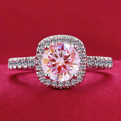 Best-selling 925 sterling silver 1-carat diamond square ring, suitable for engagement, proposal or party wear, stylish and versa