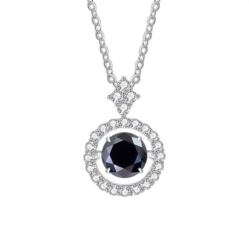BIJOX STORY 1 CT Moissanite Pendant For Women Simulated Diamond Necklace S925 Sterling Silver Jewelry Girl Valentine's Day Gift