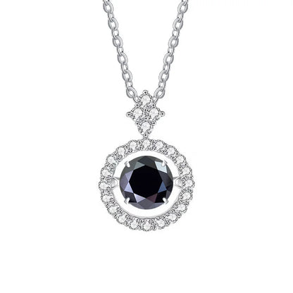 BIJOX STORY 1 CT Moissanite Pendant For Women Simulated Diamond Necklace S925 Sterling Silver Jewelry Girl Valentine's Day Gift