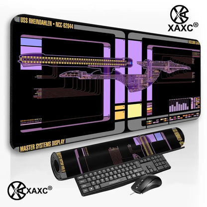 Black S-Stars T-Treks Mouse Pad Large Keyboard Mouse Desk Pad XXL Non-Slip Rubber Gaming Mouse Pad Laptop Mouse Carpet XAXC