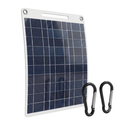 5V Flexible Solar Panel Charger Dual USB Solar Battery Charger for Mobile Phones and Camping with Polysilicon Wear Material