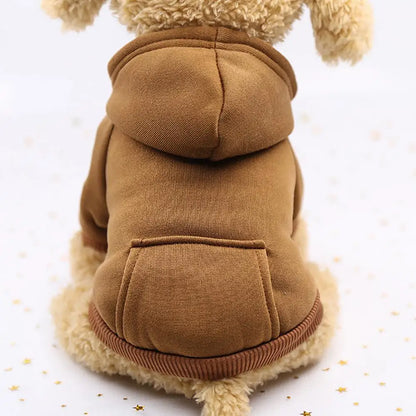 Puppy Pet Hooded Sweatshirt Autumn Winter Two-legged Pocket Cat Dog Clothes