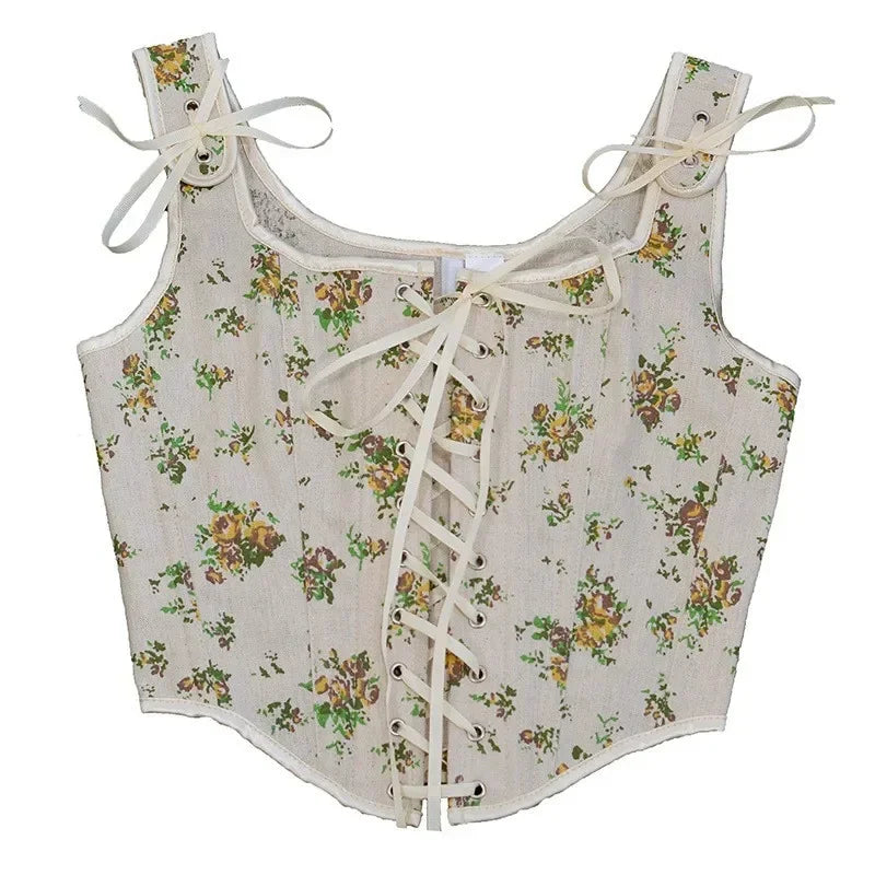 Lolita Tanks Corset Sexy Slimming Bandage Shapewear Women Evening Party Elegant Retro Bustier Top Streetwear Woman Clothes