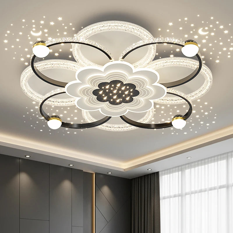 New Model Living Room Starlight Ceiling Lamp - Round Design Luxurious And High-End Modern And Minimalist Style Whirlwind Effect