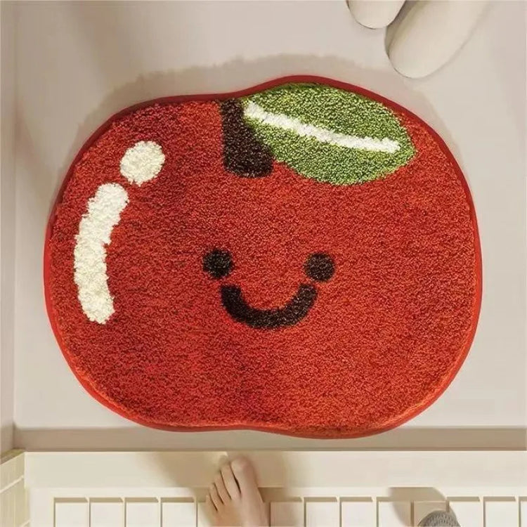 VIKAMA Little Fresh Fruit Special Imitation Cashmere Carpet Warm Machine Washable Bathroom Door Carpet Porch Mat Home Decor