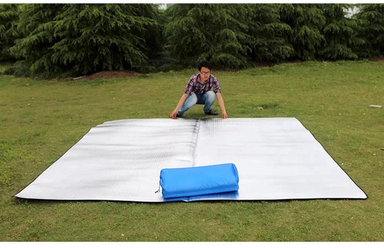 Camping Mat Foam Foil Blanket  Aluminum Insulation Foam Foil Mat Sleeping Pad Thermal Outdoor Tent Footprint Reflecting Heat