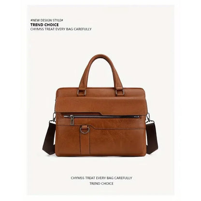 PU Business Briefcase - A Lightweight Cross-body Bag with Ample Capacity, Perfect for Daily Commuting.