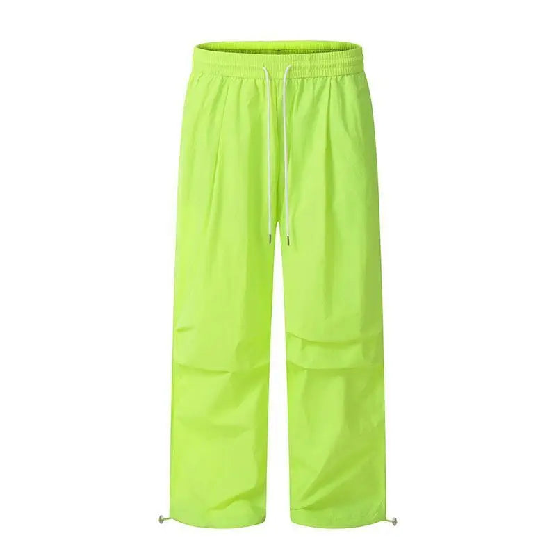 Women's Brown Parachute Pants 2026 Summer New Loose Straight Wide Leg Trousers Casual Quick Dry Cargo Pants Streetwear