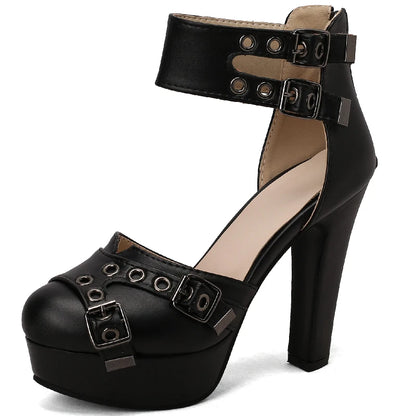 Red Platform High Heels Women's Sandals Summer Shoes 2025 Strap Black White Pumps Wedding Fetish Dance Party Shoes Large Size 50