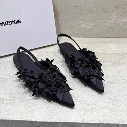 Women Sandals Pointed Toe Flats Elegant Slippers Sexy Fashion Woman Shoes 2025 New Summer Dress Luxury Sandalias De Mujer