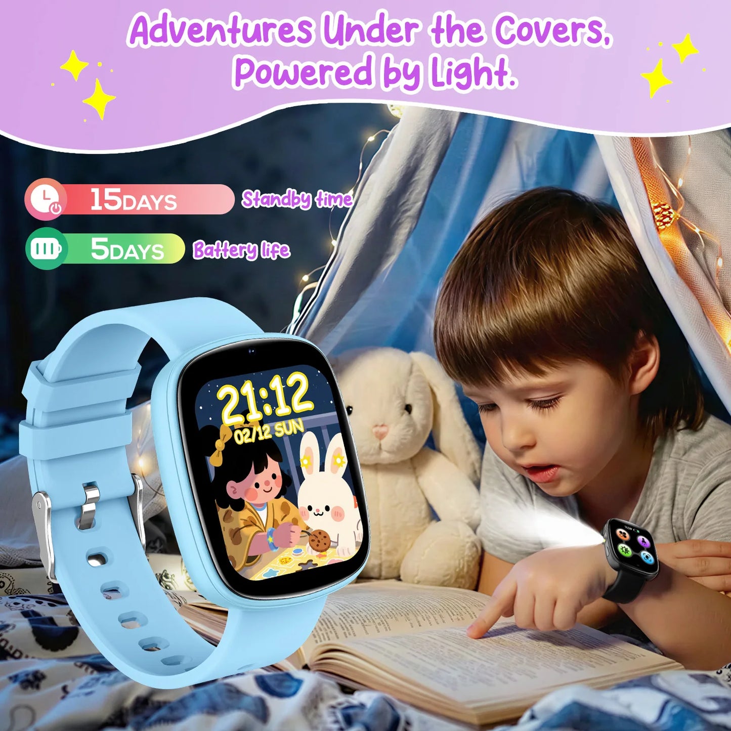 2026 Kids Smartwatch 1.83” HD Touch Screen Watch for Children with Camera Games Sleep Tracker, Alarm, Calculator – Birthday Gift