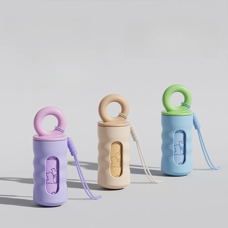 Portable Outdoor Dog Poop Bags Dispenser Stylish Pet Garbage Bags Dispenser for Dogs Cats Pet Cleaning Supplies Accessories