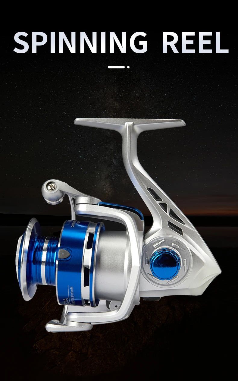 BILLINGS AC Spinning Fishing Reel,10KG Max Drag,Metal Spool,5.2:1 Gear Ratio,for Freshwater Saltwater,Fold Rocker Easy Carry