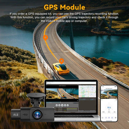 WIFI Dash Cam 3 Camera 4K UHD Car DVR 2/3Lens Camera Video Recorder Black Box GPS Dash Cam Auto Loop Recording Car Accessories
