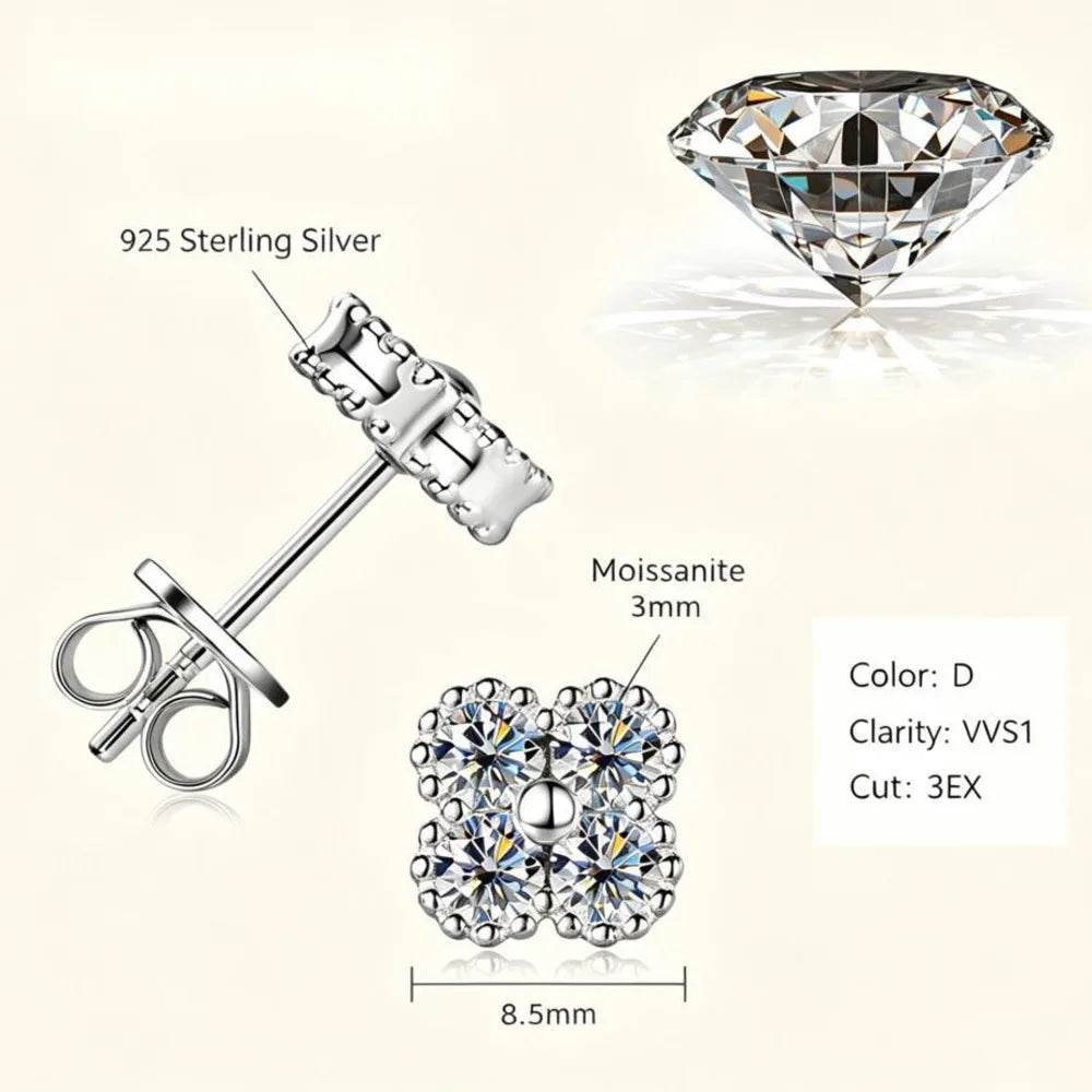 Round Brilliant Cut 3mm D VVS1 Moissanite Lariat Necklace 925 Sterling Silver Y Shape Drop Chain Fine Jewelry for Women