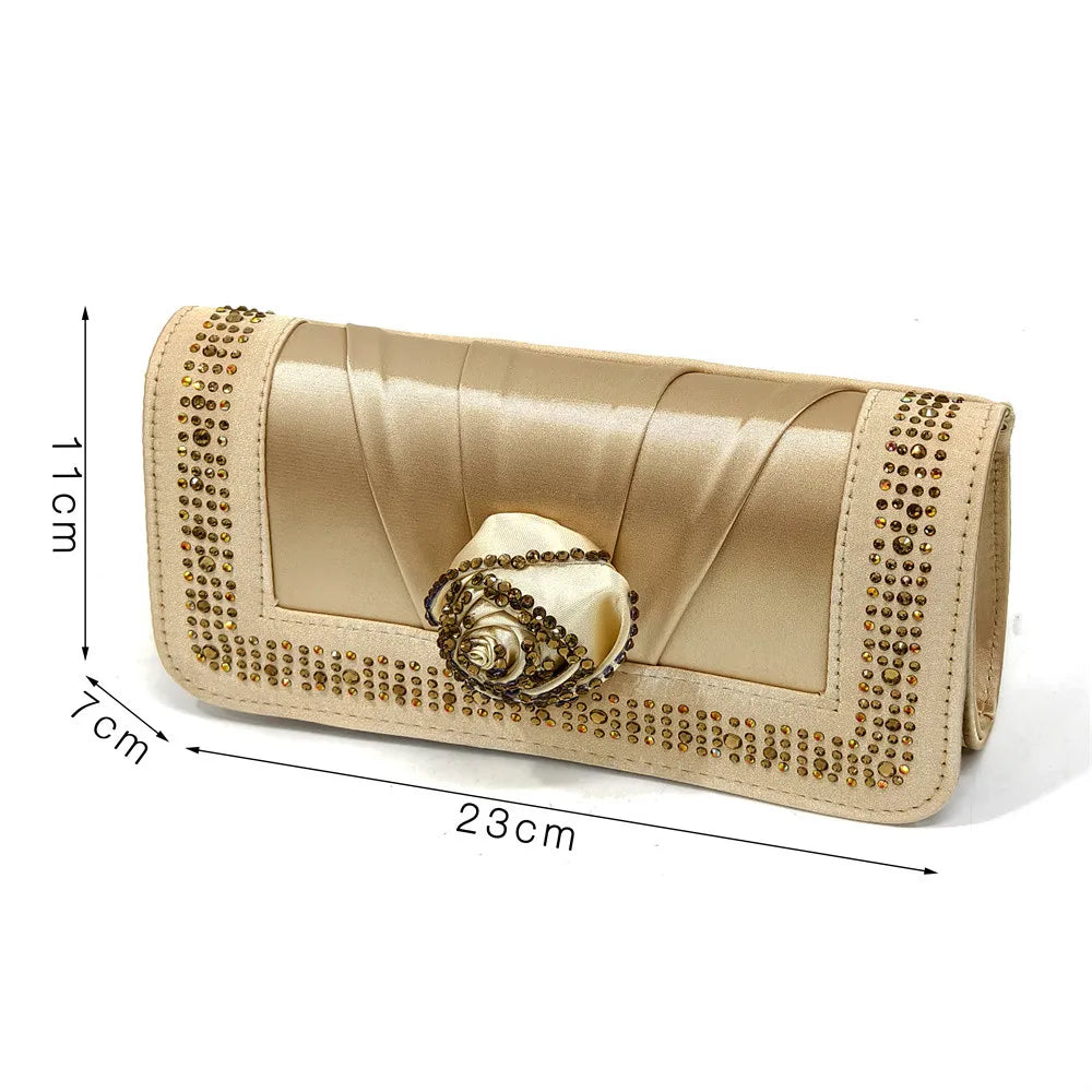 Doershow Beautiful High Quality African Style Ladies Shoes And Bags Set Latest Silver Italian Shoes And Bag Set For Party