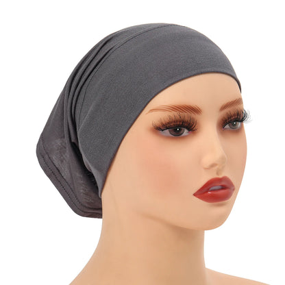 Cotton Jersey Muslim Inner Hijab Cap Solid Color Scarf Underscarf Tube Cap Breathable Sport Hijab Cap Women Underscarves