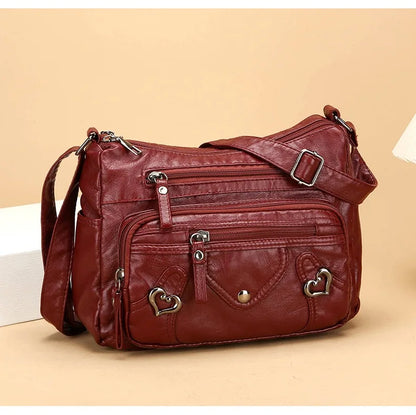 Multi Pocket Soft Leather Crossbody Bag Luxury Purses Handbags Women's Bag Designer Shoulder Messenger Bags for Women
