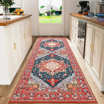 VIKAMA Boho Persian Flannel Carpet Kitchen Floor Mat Hallway Rug Sofa Cushion Bedside Rug Carpet For Live Room Long Rug Home