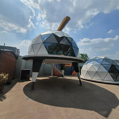 Custom Windproof Igloo Dome Camping Crystal Dome Tent Luxury Aluminum Glamping Geodesic Glass Dome House Tent With Bathroom