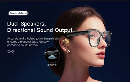 2026 New Smart Glasses 800W HD Pixel Camera IP65 Waterproof 290mAh Battery Real-time Translation Real-time Recording Sunglasses