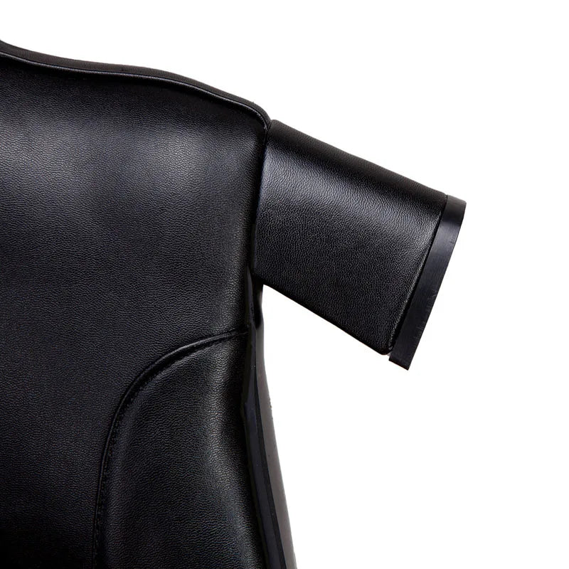 Sexy Ankle Boots For Women Winter Shoes Custom Black White High Heels Lace Up Short Boot Autumn Pumps Large Size 43 WSH5218