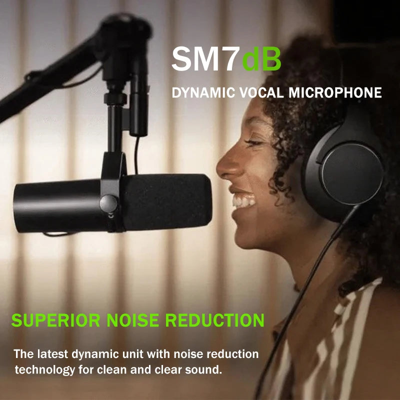 SM7DB 7DB professional dynamic microphone - podcast Mic, compatible with 48V phantom power supply 18-28db built-in preamplifier