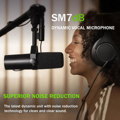 SM7DB 7DB professional dynamic microphone - podcast Mic, compatible with 48V phantom power supply 18-28db built-in preamplifier