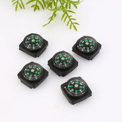 Portable Button Outdoor Survival Compass Navigation Tool 4PCS Leather Pouch Compass Orienteering Hiking Camping Navigator Tool