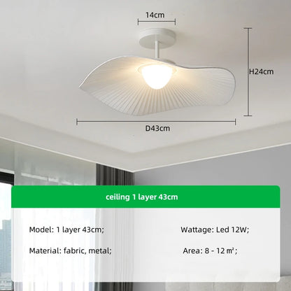 Modern Simple Fabric Led Pendant Lights Dining Room Nordic Chandelier Lamp Bar Hanging Lamp Home Decor Dimmable Light Lamparas