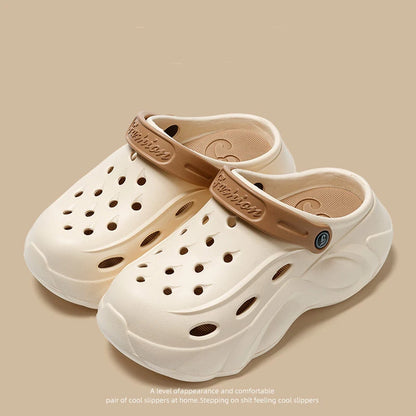 Luxury DIY Pearl Chain Non Slip Clogs Women Summer 2026 Comfort Platform Slip On Sandals EVA Thick Bottom Outdoor Slippers Shoes