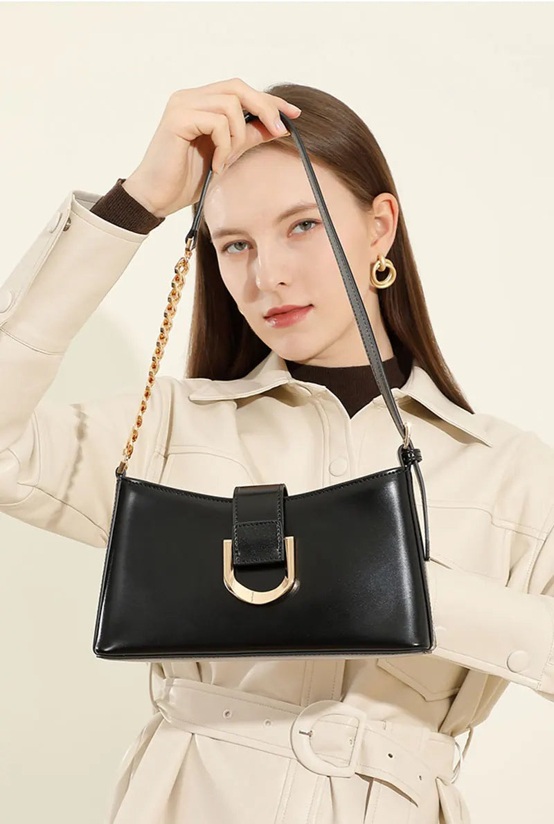 Genuine Leather Women's Bag Luxury Designer Adjustable Shoulder Bags Classic Crossbody Chain Bag Cowhide Fashion Handbags 2979