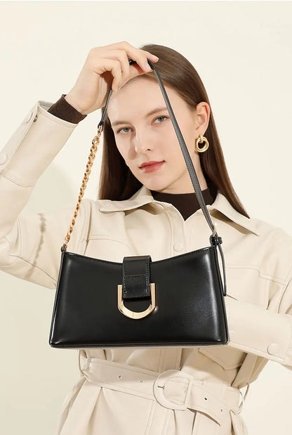 Genuine Leather Women's Bag Luxury Designer Adjustable Shoulder Bags Classic Crossbody Chain Bag Cowhide Fashion Handbags 2979