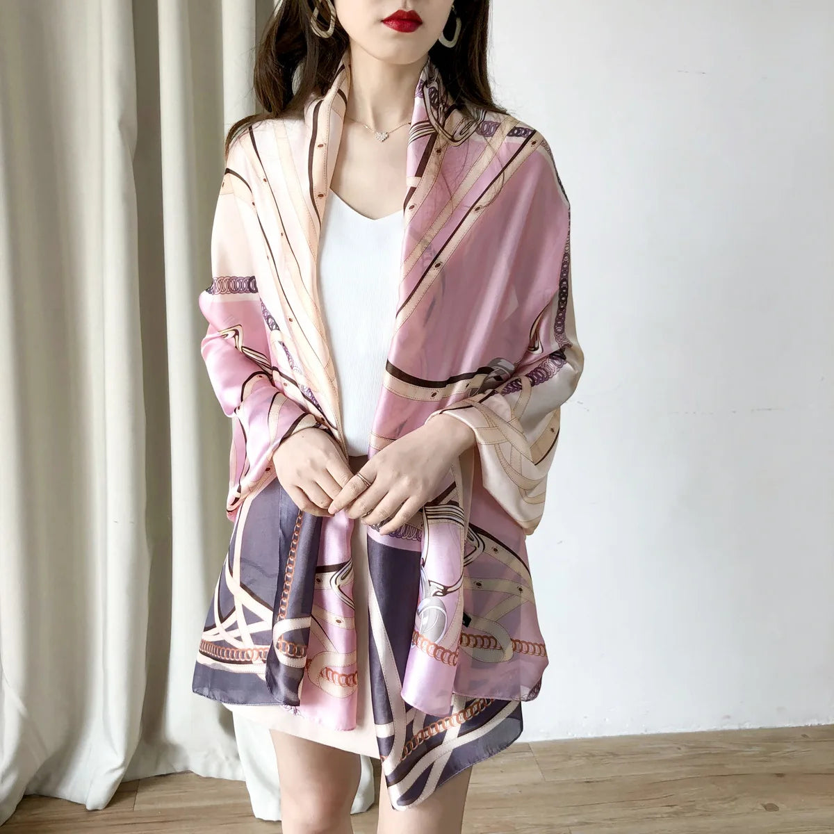 Beach Scarf Women Luxury Designer Tree Print Shawls Travel Long Foulard Female Sun Protection Wraps New YD0861
