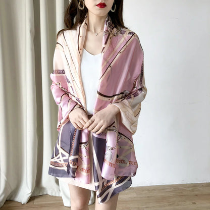Beach Scarf Women Luxury Designer Tree Print Shawls Travel Long Foulard Female Sun Protection Wraps New YD0861