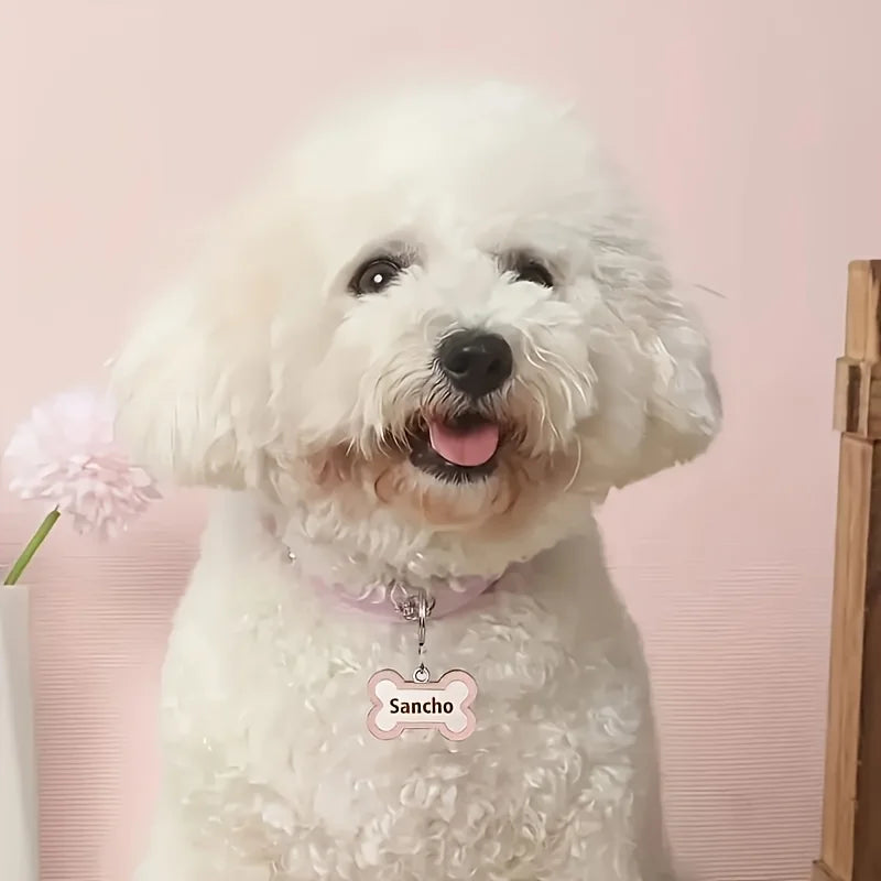 Engraved Dog Collar with Name & Phone Number Adjustable Custom Puppy Collar Pet ID Tag for Small Medium Large Dogs & Cats Collar