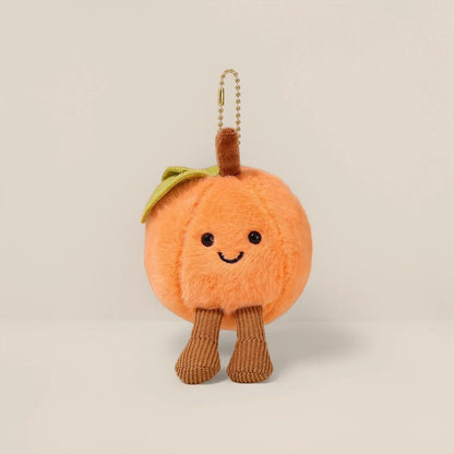 Cartoon Cute Fruit and Vegetable Plush Series Keychain Toy Peach Pear Cherry Doll Smiling Face Fruit Decoration Pet Gift