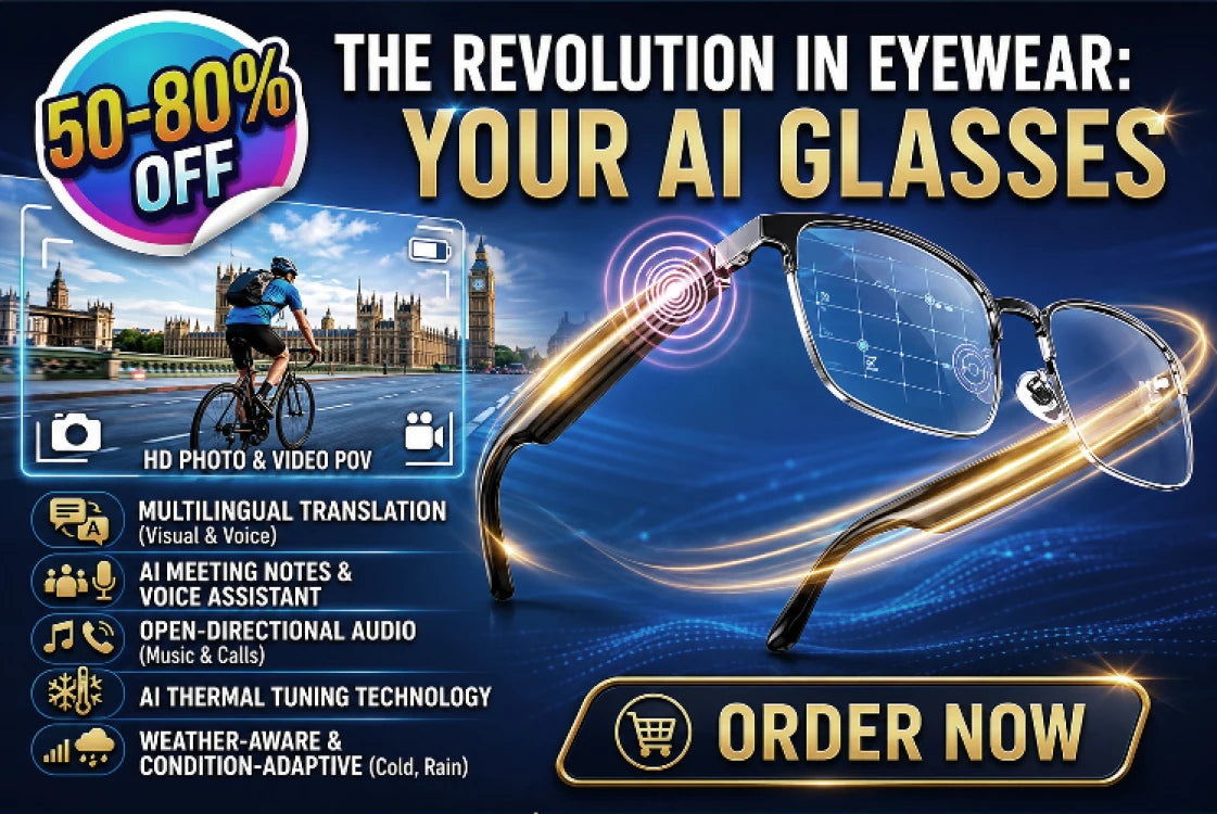 AI Smart Glasses Photochromic Lenses Touch Voice Control Bluetooth Call Real-Time Translation UV400 Multifunctional Eyewear