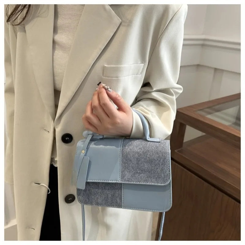 Elegant Women's Handbag Crossbody Shoulder Bag, Snap Closure Tote Bag, Everyday Accessory, Geometric Pattern, Fashion Lovers
