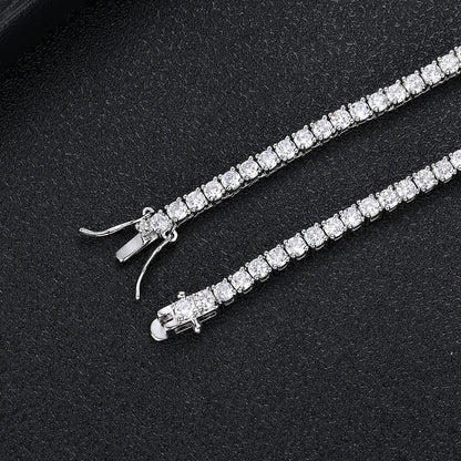 D VVS1 Full Moissanite Tennis Necklace 925 Sterling Silver 2-6mm with GRA Necklaces for Women Man Wedding Jewelry Fashion Gift