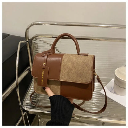 Elegant Women's Handbag Crossbody Shoulder Bag, Snap Closure Tote Bag, Everyday Accessory, Geometric Pattern, Fashion Lovers