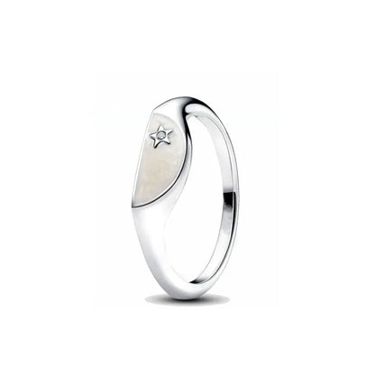 European New 925 Silver Heart-Shaped,Floral,Square Ring Suitable for Exquisite High-Quality Jewelry for Women at Wedding Parties