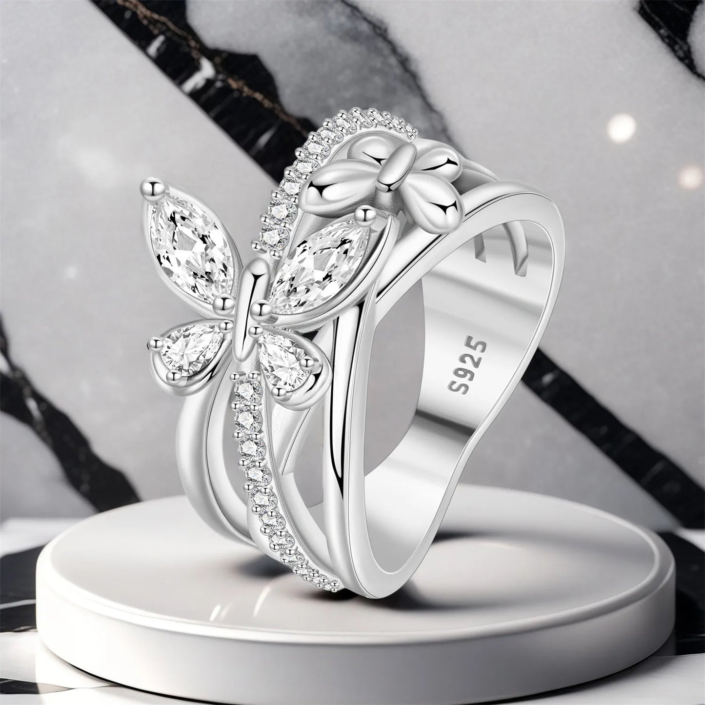 925 Sterling Silver Three-Ring Stackable Ring for Women Simple Fashion Design Fine Jewelry Perfect for Birthday Party Gift 2026
