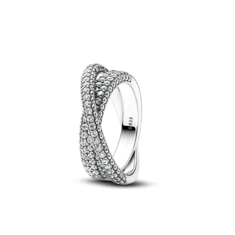 European New 925 Silver Heart-Shaped,Floral,Square Ring Suitable for Exquisite High-Quality Jewelry for Women at Wedding Parties