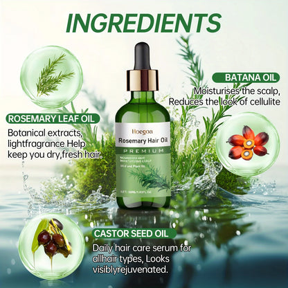 Rosemary Plant Hair Oil Nourish Scalp Dry Damaged Hair Smooth Frizzy Texture Improve Brittle Hair Gentle Daily Scalp Care