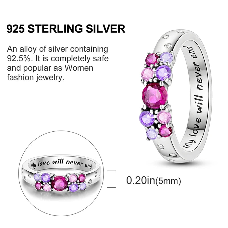2026 New 925 Sterling Silver Rings Zircon Sparkling CZ Rings Rings For Women Original Wedding Fine Jewelry Accessories Gifts